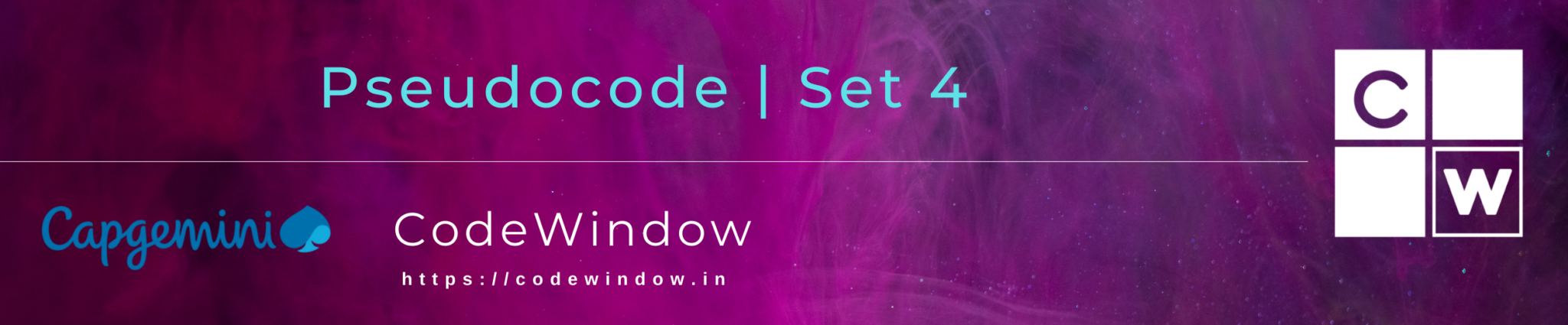 Capgemini Pseudocode Solved | Set 4 – Codewindow.in - CodeWindow